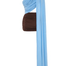 Baby blue and brown cape-detailed draped mini dress by AWAVE, featuring flowing fabric and stylish design.
