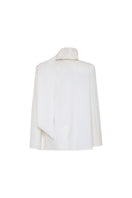 AWAVE suit set featuring a jacket with a detachable shawl collar and matching mini shorts, stylish and modern ensemble.