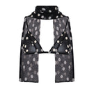 AWAVE polka dot adjustable bralette top with matching shawl, featuring a stylish, comfortable design and lightweight fabric.