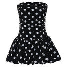 AWAVE ruched strapless mini dress with a balloon skirt, stylish and elegant for special occasions or trendy events.