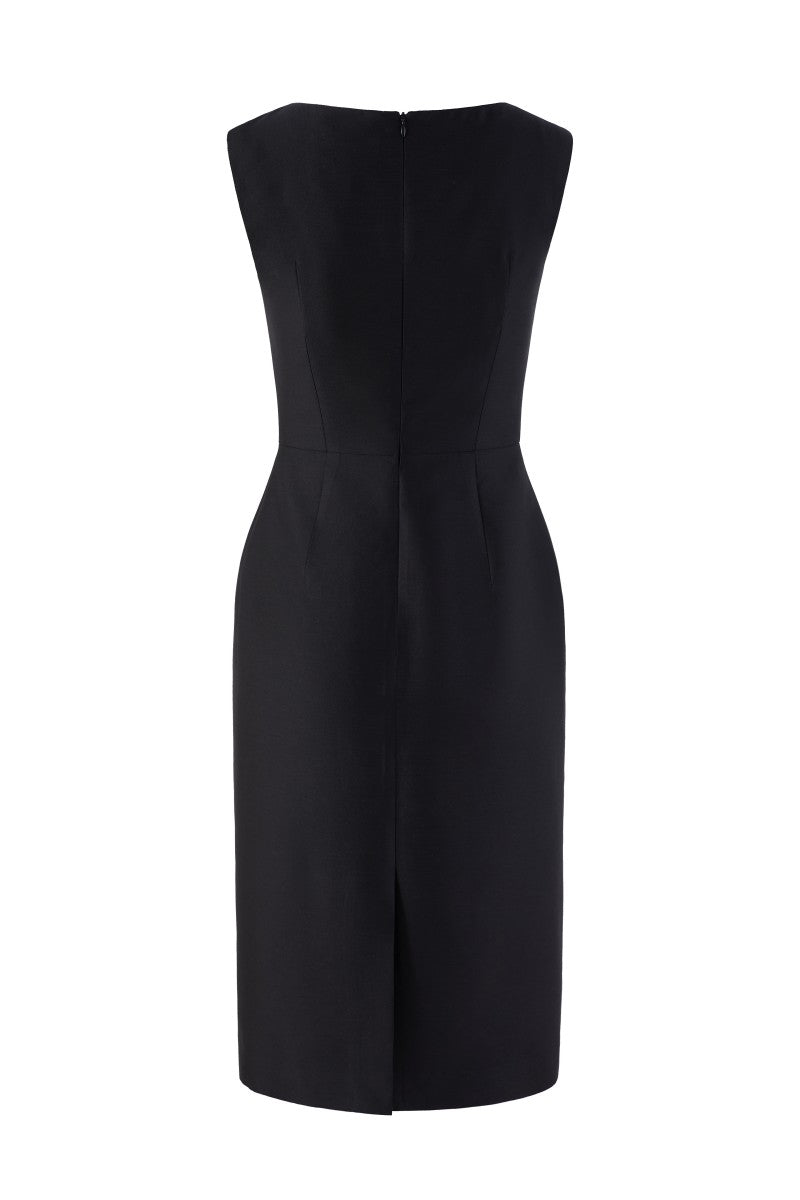 BLACK ROSE APPLIQUÉ DRESS - CULT MIA