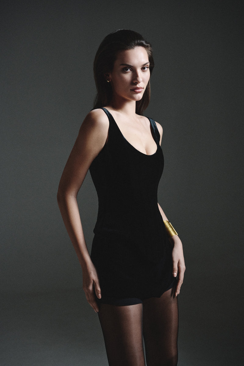 DOUBLE CORSET IN BLACK - CULT MIA