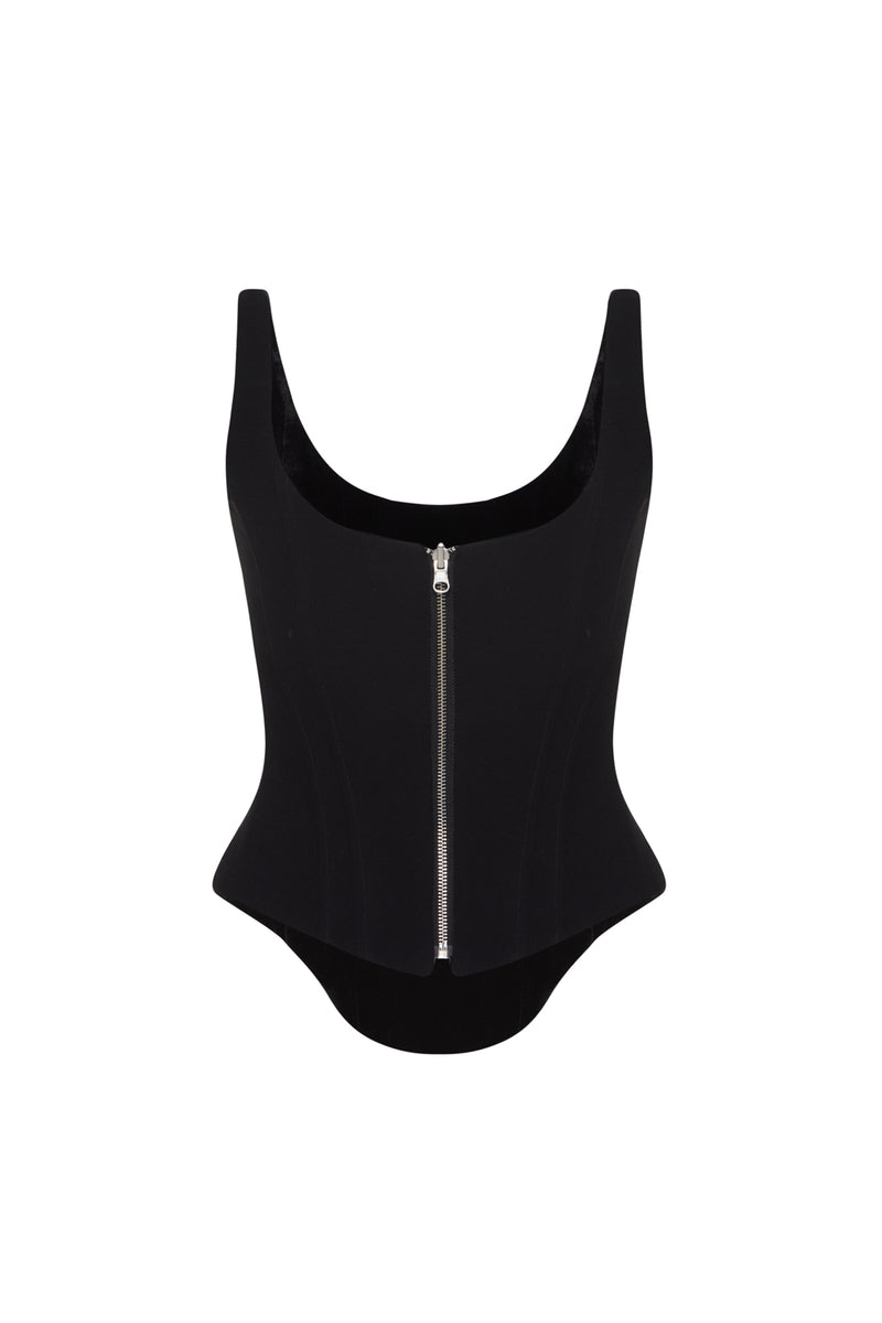 DOUBLE CORSET IN BLACK - CULT MIA
