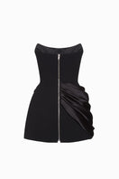 Black Hope Dress and Trail mini dress by Balykina, featuring stylish fabric and a fitted silhouette, shown on a model.
