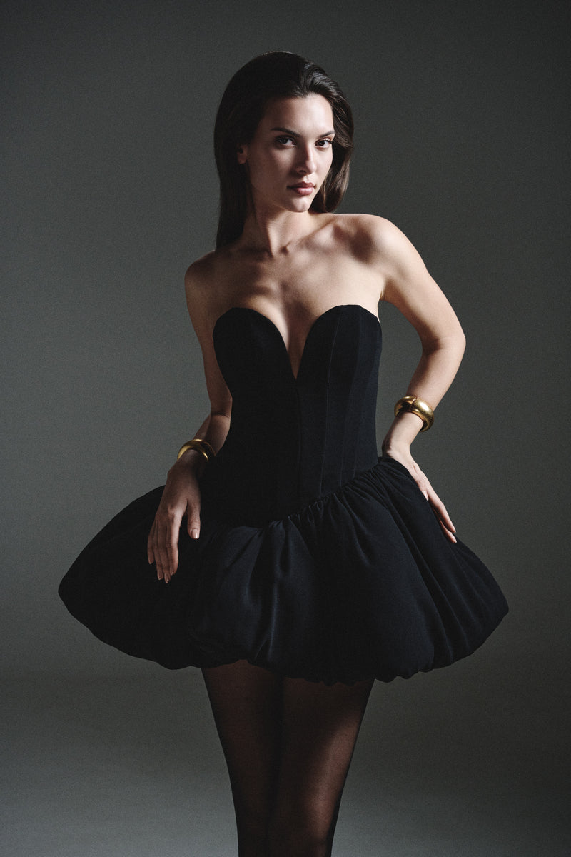 Robe en soie mate Sasha noire