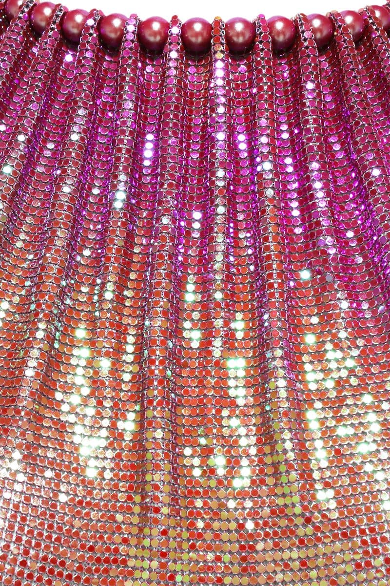 OLYMPIA PINK IRIDESCENT MESH MINI DRESS - CULT MIA
