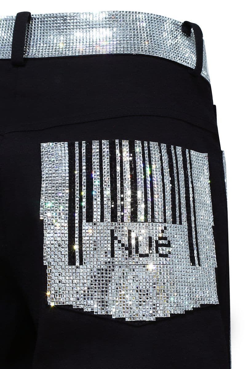 MIRROR CRYSTAL WIDE-LEG JEANS - CULT MIA