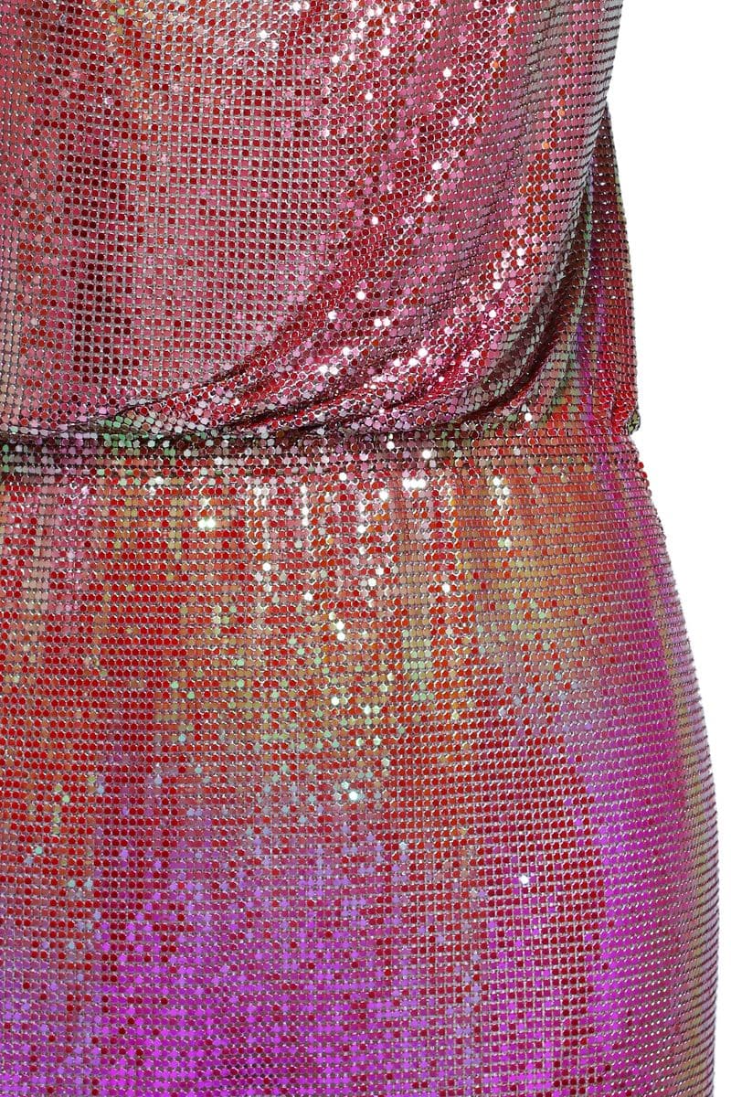 OLYMPIA PINK IRIDESCENT MESH MAXI DRESS - CULT MIA