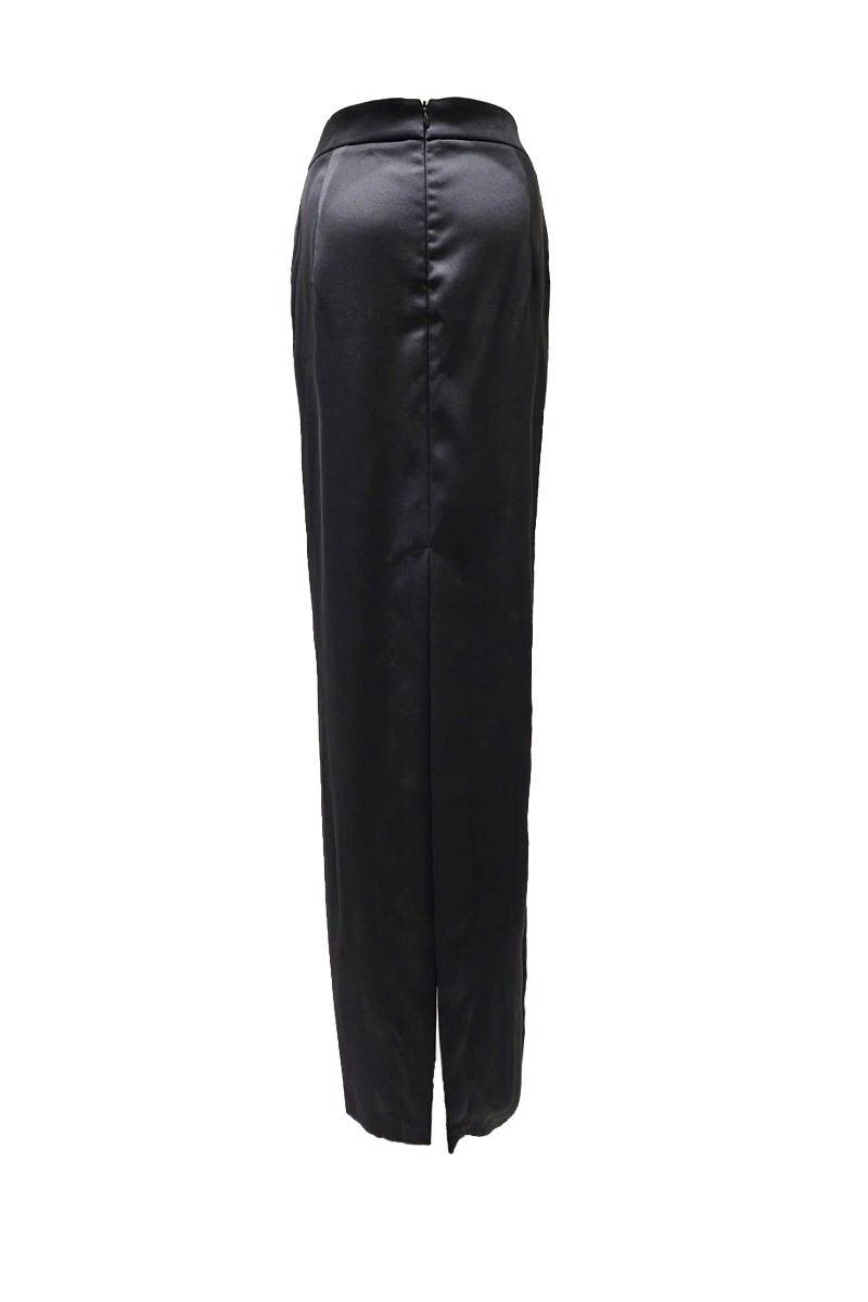Arti Apparel Laurent maxi skirt in flowing fabric, shown in a full-length view with a high waist and elegant design.