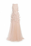 Elegant FLARIN gown by Arti Apparel featuring intricate detailing and flowing fabric, showcased in a stylish fashion photo.