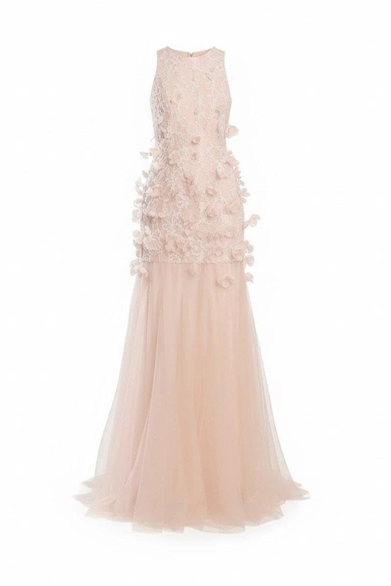Elegant FLARIN gown by Arti Apparel featuring intricate detailing and flowing fabric, showcased in a stylish fashion photo.