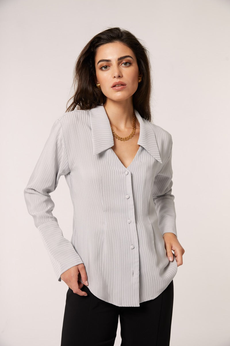 ALBA BLOUSE IN GRAY - CULT MIA