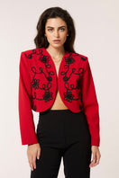 Red Rosalía jacket by Señorita, stylish women's jacket featuring a vibrant red color and modern design.
