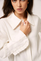 Señorita Antonia white blouse, lightweight shirt with long sleeves, classic collar, and button-up front, perfect for casual or office wear.