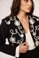 Señorita Maria blazer in black and white, tailored blazer with a stylish fit, featuring a classic lapel and sleek design.