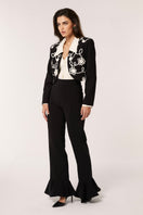 Señorita Maria blazer in black and white, stylish tailored blazer with sharp lapels and sleek design, perfect for professional or casual wear.