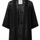 Black YOKO Resort Jacket by First Born Knits, stylish lightweight jacket with a relaxed fit and subtle branding.
