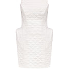 Nué Antoinette dress in white, a stylish mini dress with elegant design, perfect for casual or semi-formal occasions.
