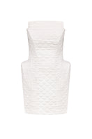 Nué Antoinette dress in white, a stylish mini dress with elegant design, perfect for casual or semi-formal occasions.