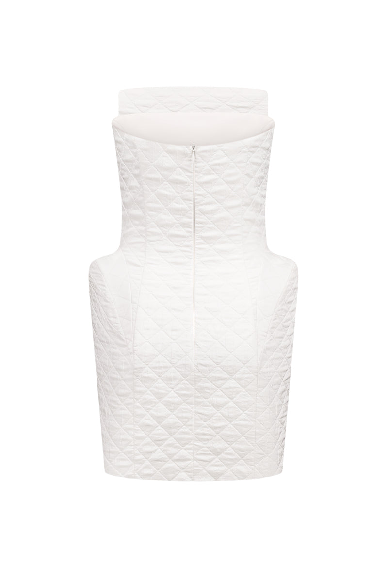 White Antoinette mini dress by Nué, featuring a stylish design with delicate fabric and a flattering fit.