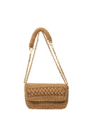 Mara Brazil Petala Lurex shoulder bag with metallic gold finish and elegant design, featuring a sleek strap and textured surface.