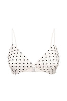Nué MIMI Bullet Bra in white and black with smooth cups and adjustable straps, showcasing stylish and comfortable lingerie design.