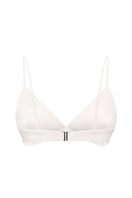 Nué MIMI Bullet Bra in white and black, featuring smooth cups and adjustable straps, stylish and comfortable lingerie.
