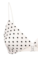 Nué MIMI Bullet Bra in white and black, featuring smooth fabric, underwire support, and adjustable straps.