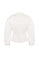 Nué Margot blazer in white, stylish women's jacket with tailored fit, featuring lapels and button closure, on a plain background.