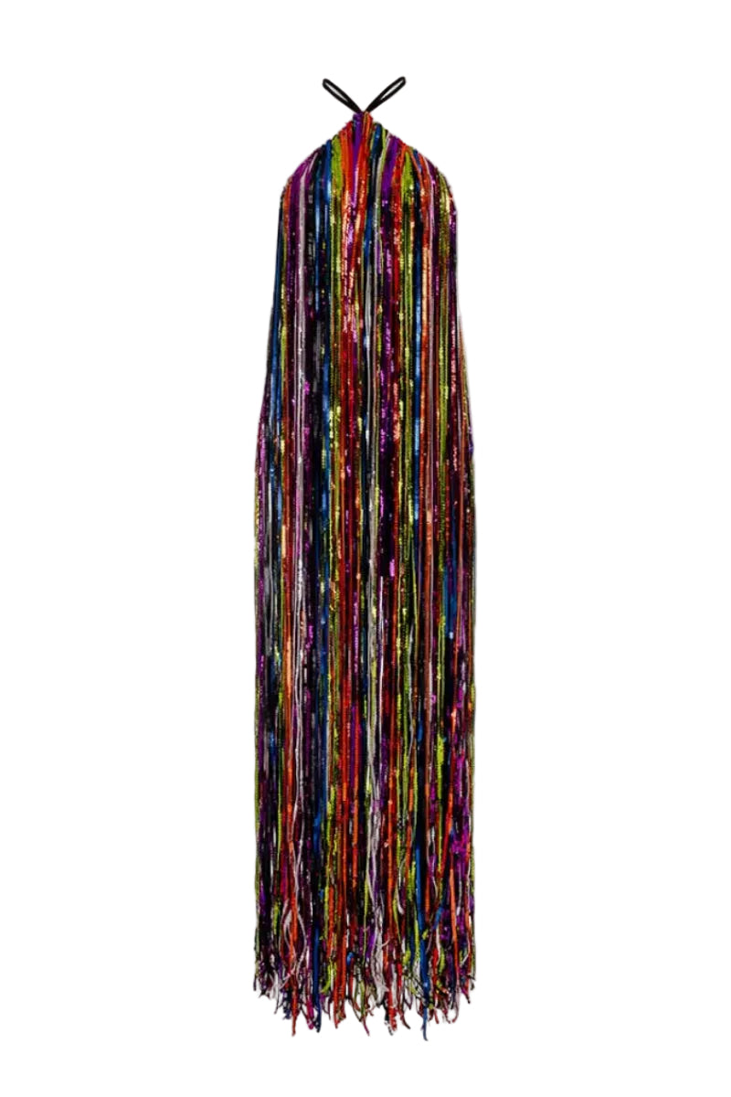 Elegant black Marilyn gown by Alersundi featuring flowing fabric and intricate detailing, perfect for formal occasions.