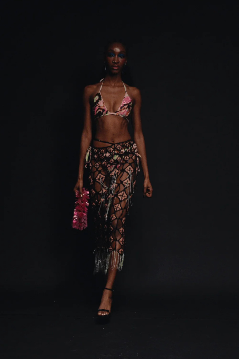 Pink Zusi bikini top by Onalaja, featuring a stylish design with adjustable straps and a comfortable fit.