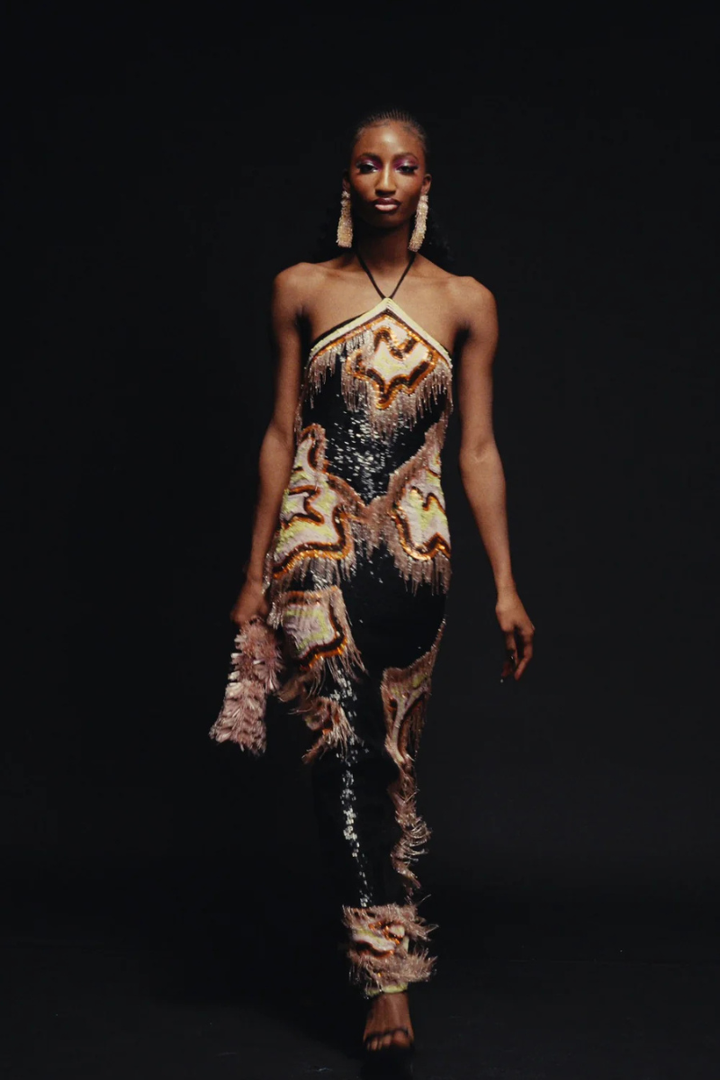 ZURI HALTER NECK MAXI DRESS