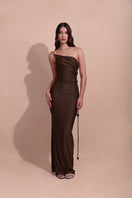 Laura Escobar Bacilica Mocca top, stylish sleeveless blouse in mocca color, featuring a relaxed fit and elegant design.