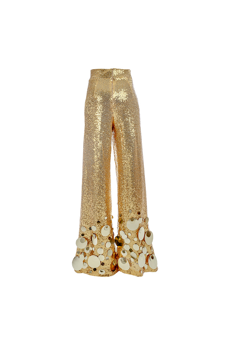 LINDA STRAIGHT-LEG PANTS IN GOLD - CULT MIA