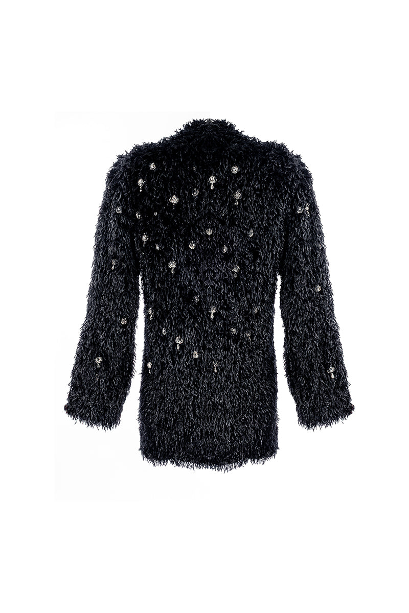 CLAUDIA SHORT DOUBLE-BREASTED COAT IN BLACK - CULT MIA