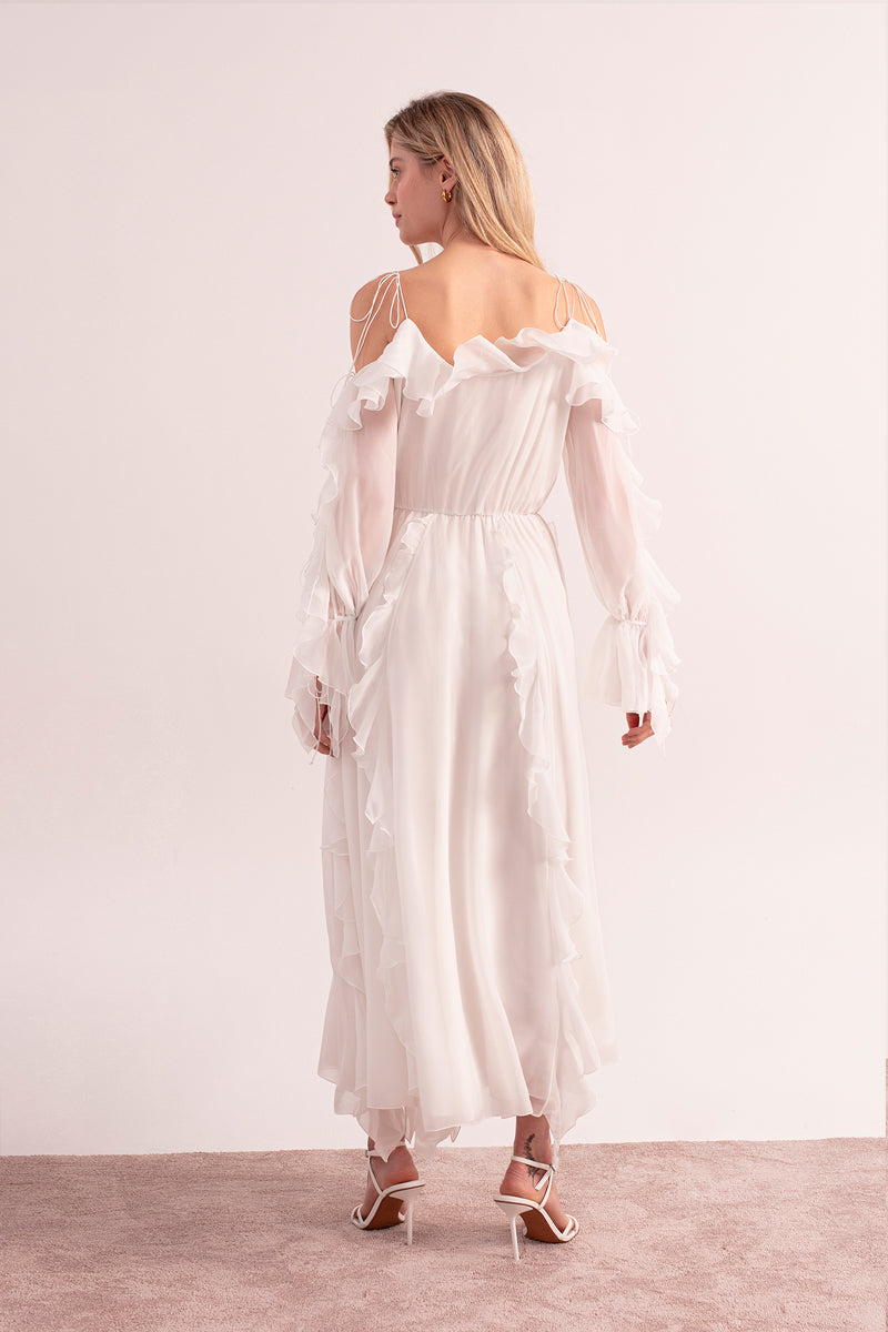 MORNING FOREST MAXI DRESS IN WHITE - CULT MIA