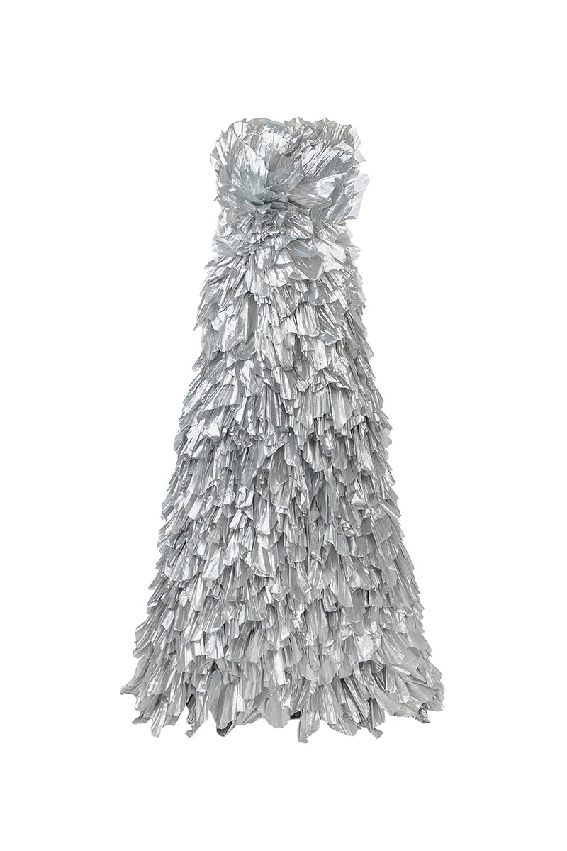 VINA DRESS IN SILVER - CULT MIA
