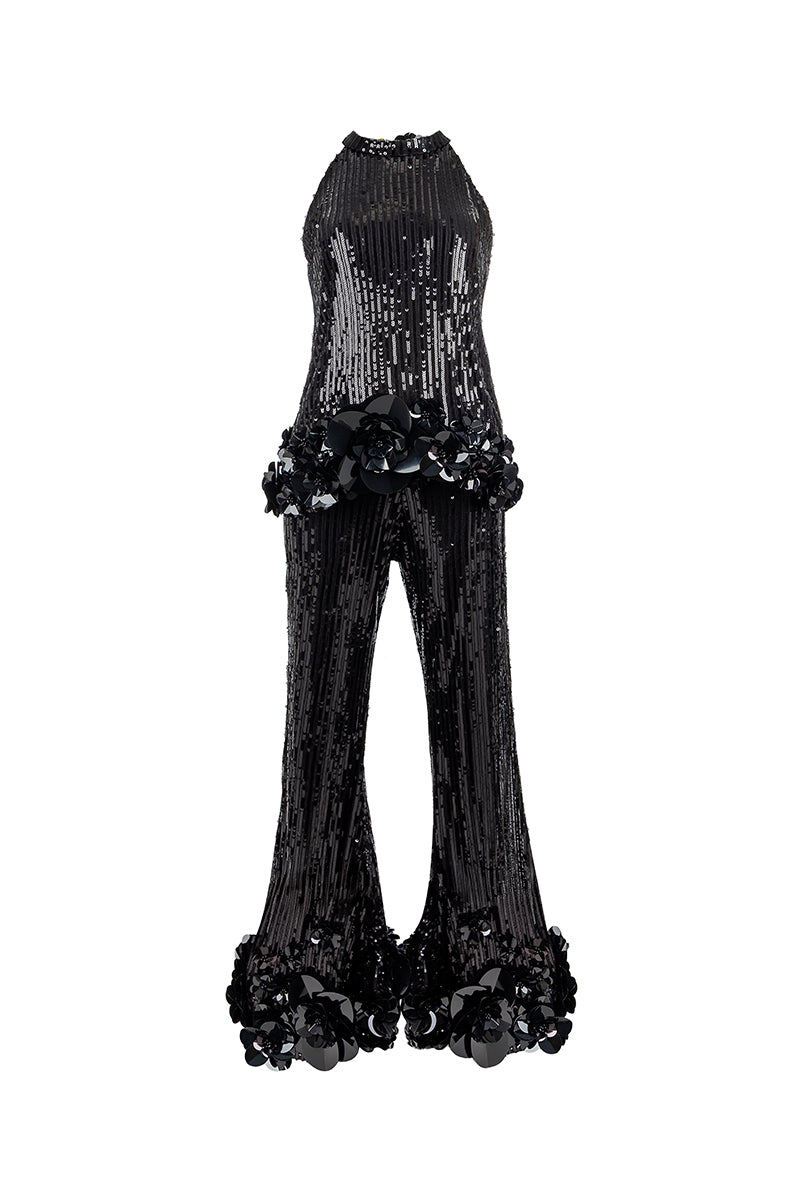 Black Alersundi Brenda two-piece co-ord suit with fitted blazer and matching trousers, stylish and versatile for any occasion.