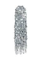 Elegant silver Chantal gown by Alersundi, featuring flowing fabric and detailed design, perfect for formal occasions.