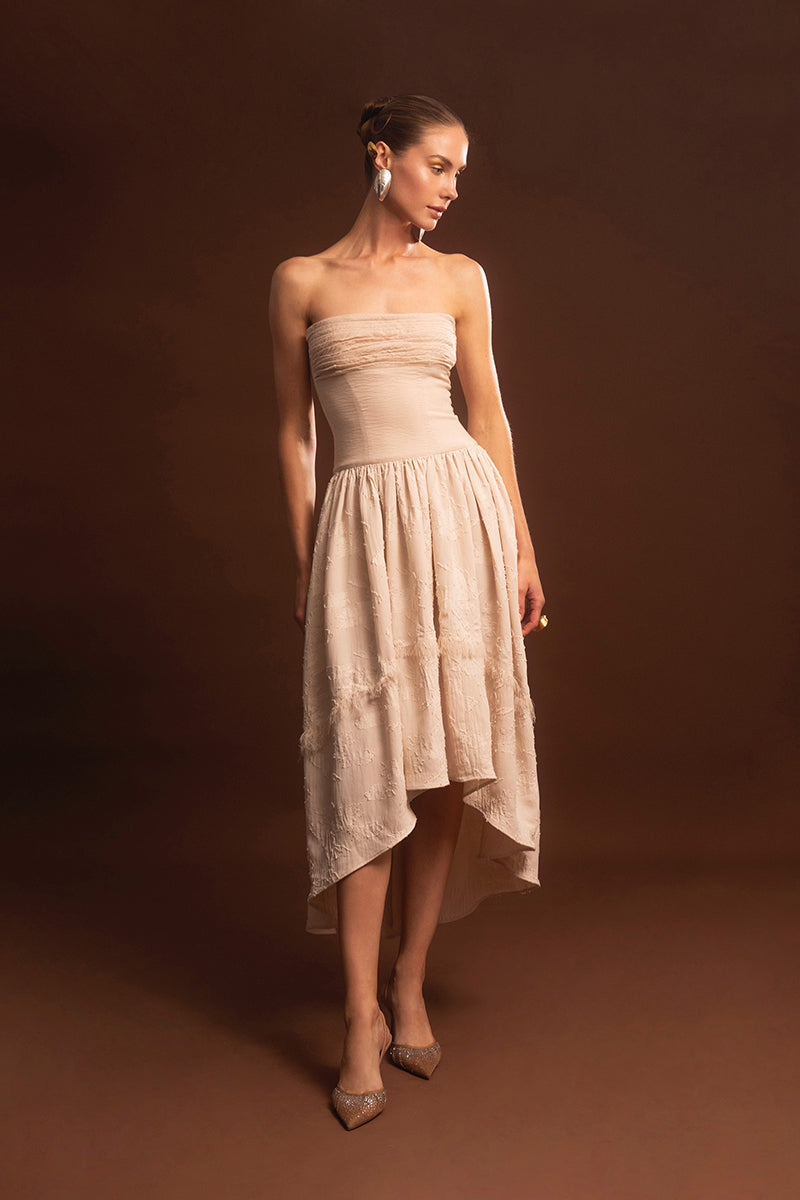 CAPRI DRESS IN NATURAL BEIGE - CULT MIA