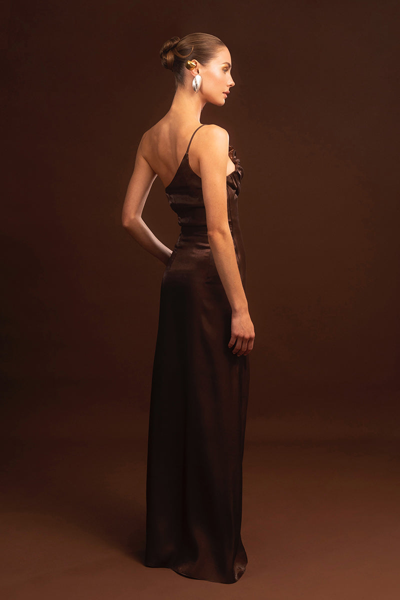 BACILICA DRESS IN BROWN - CULT MIA