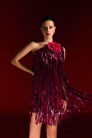 Alersundi Colette mini dress with floral pattern, sleeveless design, and fitted silhouette, shown on a hanger.