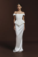 BalYKINA Laylah soft satin maxi skirt in elegant design, featuring a smooth satin fabric and flowing silhouette.
