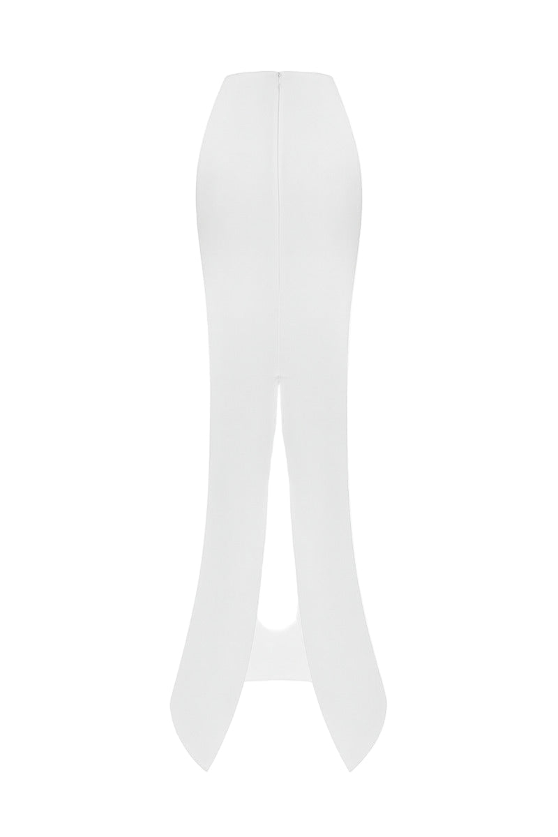 BalYKINA Laylah soft satin maxi skirt in elegant light fabric, flowing design with a smooth satin finish.
