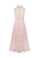 Pink Godet midi dress by Sayya, featuring a stylish midi length and fitted silhouette, perfect for elegant occasions.