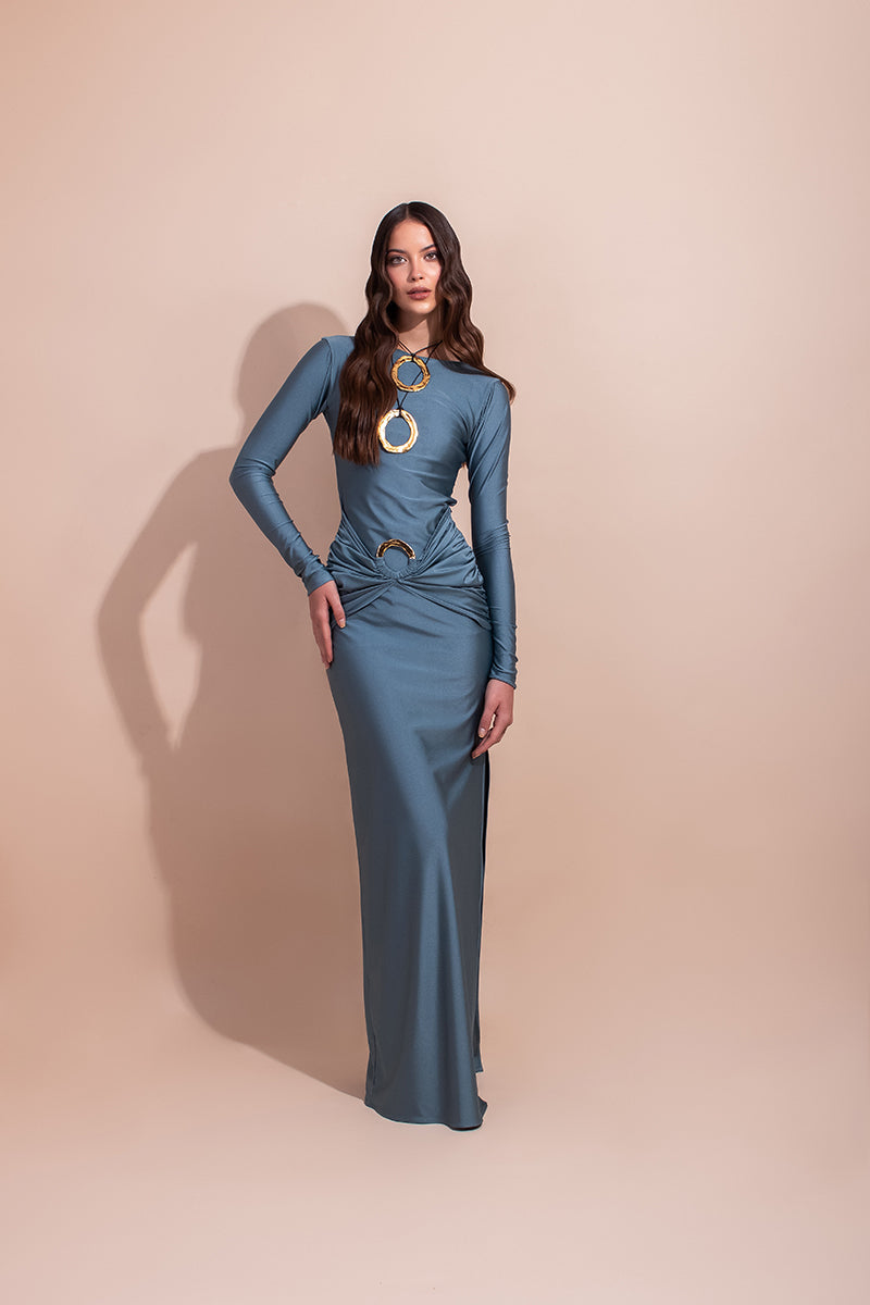 DUNA PLATINUM BLUE DRESS | CULT MIA | LAURA ESCOBAR DUNA PLATINUM BLUE DRESS | CULT MIA | LAURA ESCOBAR