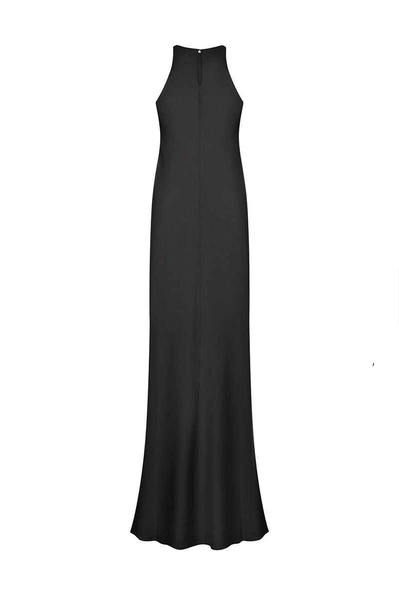 SLEEVELESS MAXI DRESS IN MIDNIGHT BLACK