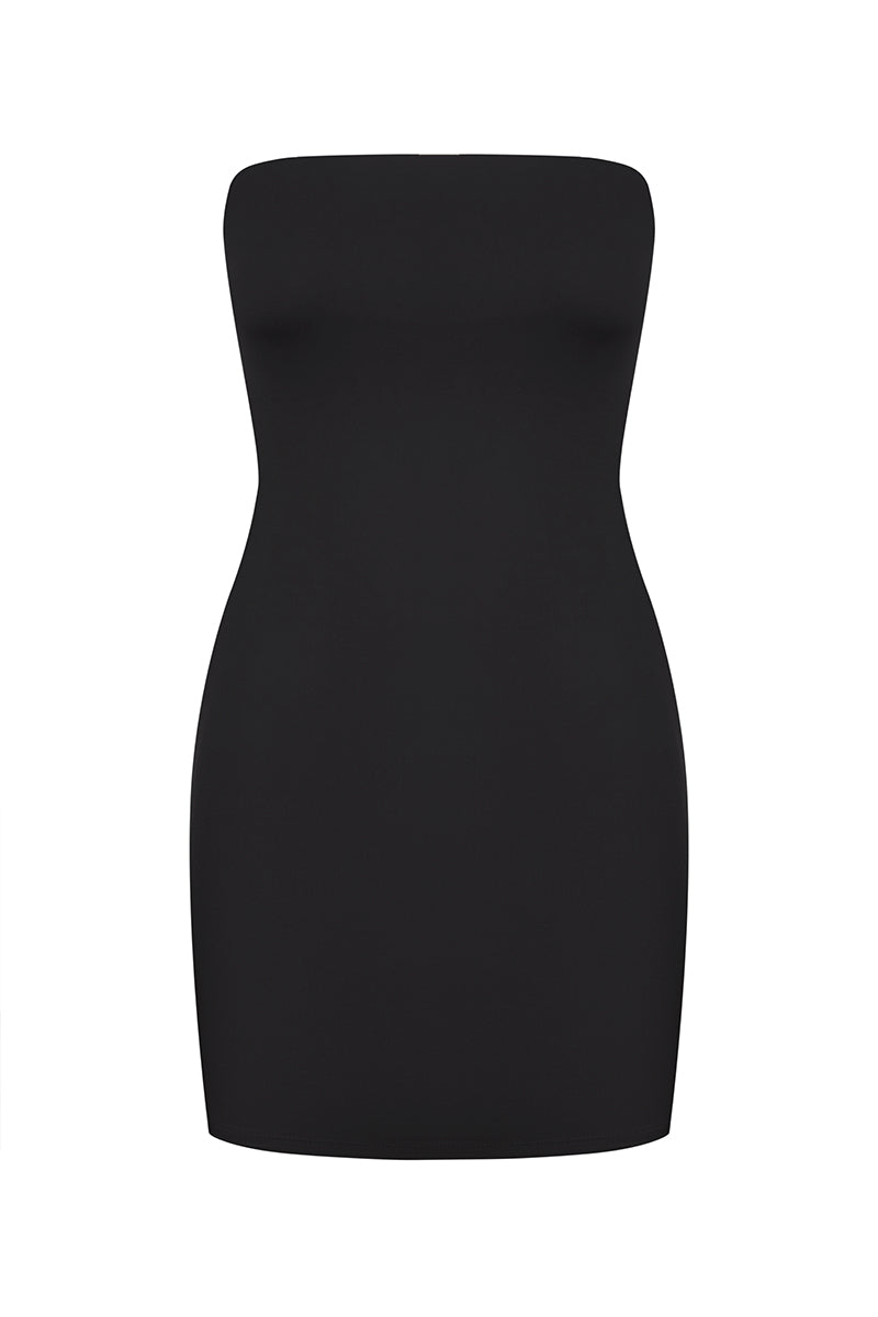 MINI STRAPLESS DRESS IN MIDNIGHT BLACK