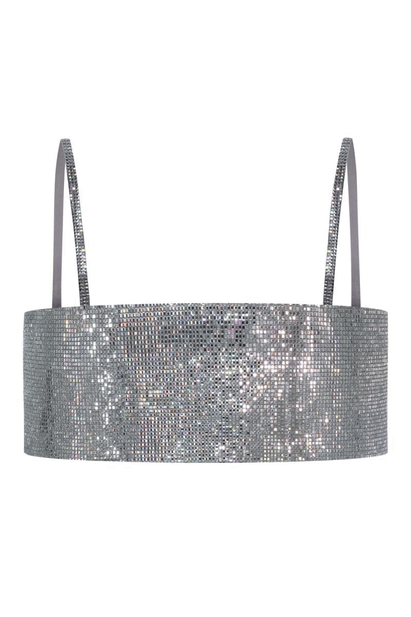 GRAPHITE CRYSTAL MIRROR TOP - CULT MIA