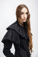 Black Vaska shirt with a large collar, featuring a stylish and modern design, displayed on a plain background.